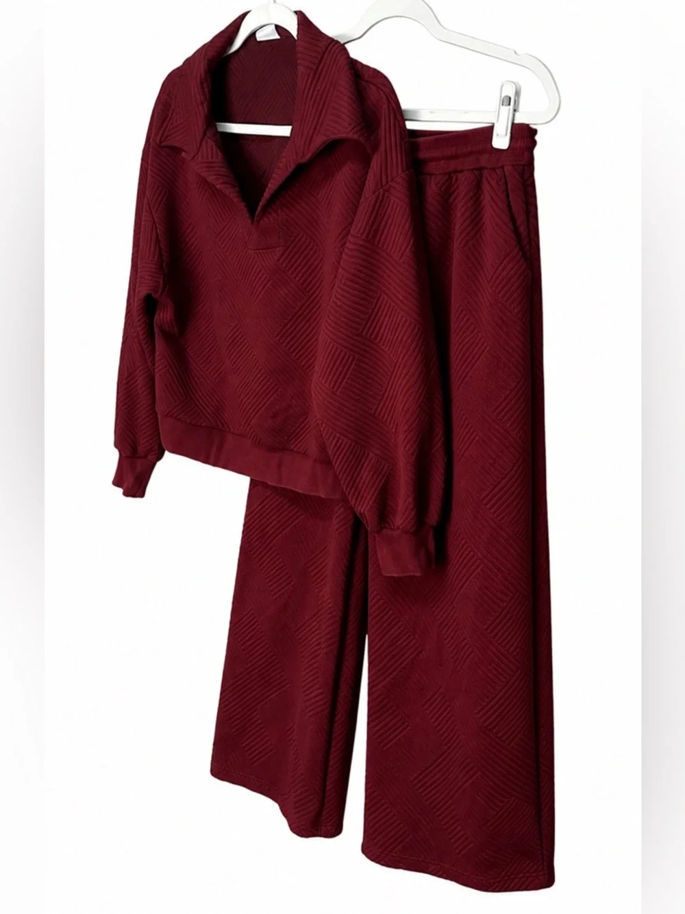 New In Maroon Matching Lounge Set